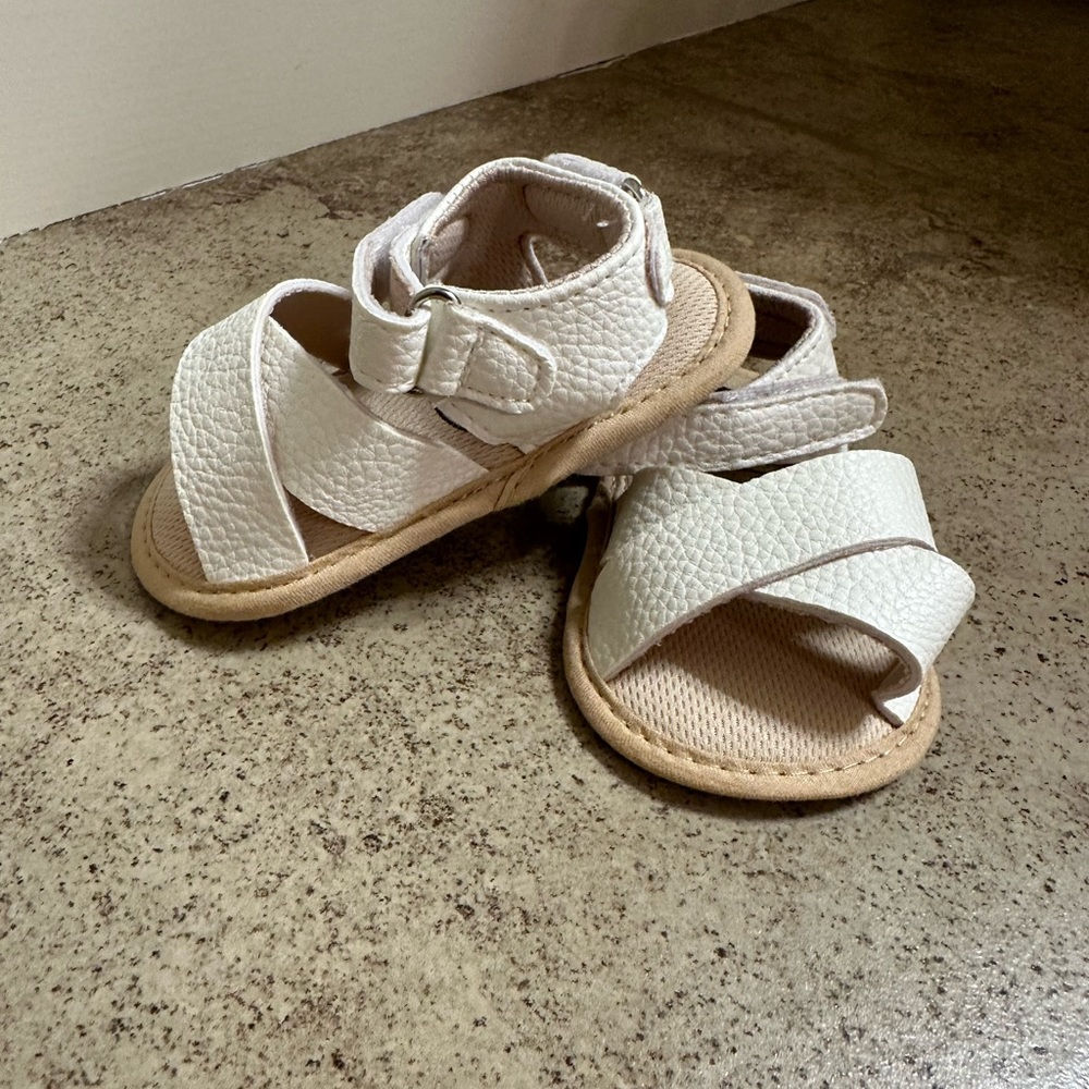 White soft sole baby Sandals